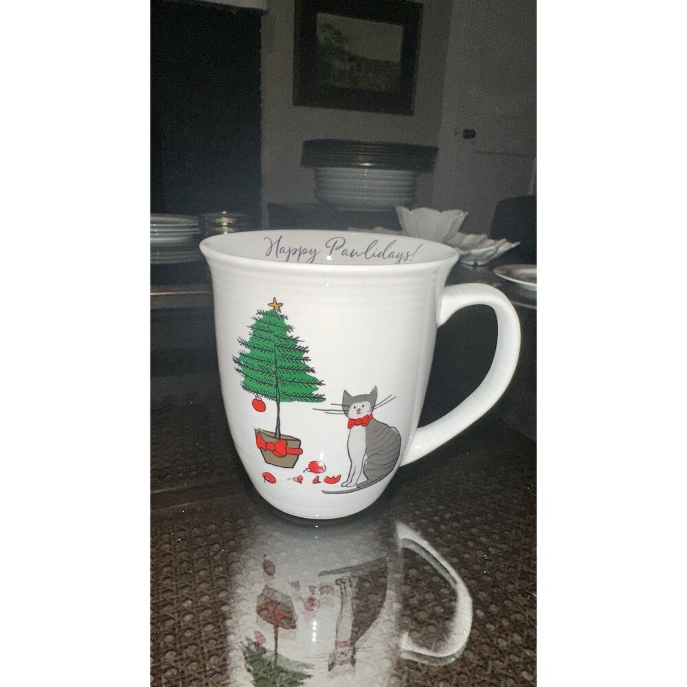 Cat Holiday Mug by Prima Design Happy Pawlidays! Stoneware Christmas Mug